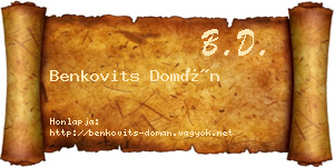 Benkovits Domán névjegykártya